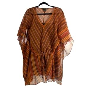 Ralph Lauren Striped Sheer Kaftan Top